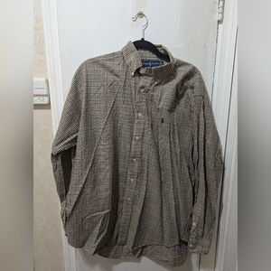 Ralph Lauren Large Classic Fit Black & Tan Checkered Shirt
